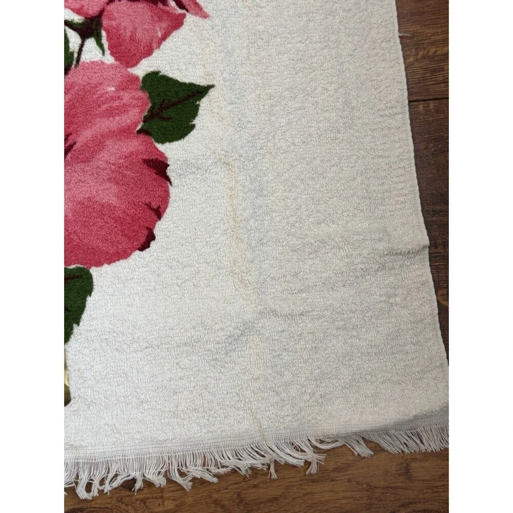 Vintage California Hand Prints Jet Dry Terry Hand Towel NEW Pink Hibiscus